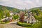 Scenic view of the village Einruhr in North Rhine-Westphalia, Germany. It is located in the Eifel National Park and next to Lake