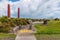 Scenic view of a walkway in a park near Whakatane river in Whakatane, New Zealand