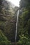 Scenic view of a waterfall cascading down the jungles in Levada in Madeira, Portugal