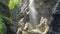 Scenic view of waterfall through rocky cliff