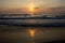 Scenic view of the waves of the Bay of Bengal along Marina Beach, Chennai, India