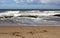 Scenic view of waves splashing on basalt rocks at Ocean beach Bunbury Western Australia