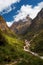 Scenic view on the way from Deurali to Machapuchare base camp ,Nepal.