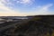 Scenic view westwards across the sand dunes at Newborough Warren towards Newborough Beach, Anglesey, Wales