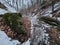Scenic view of the winter hiking "The Whirlpool Trail" in Niagara Falls, Canada