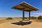 Scenic viewpoint with bench and sun canopy