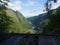 Scenic viewpoint from a footbridge in Reunion Island