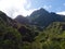 Scenic viewpoint in Mafate with steep mountains in Reunion Island