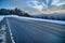 Scenic views at brown mountain overlook in north carolina at sun