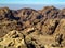 Scenic views of deserted huge red stone hills