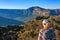 Scenic views to Mount Banks Blue Mountains Australia