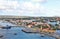 Scenic views of the town of Kralendijk, Bonaire seen from a cruise ship deck