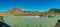 Scenic views of the Turquoise Katun river and the Altai mountains in autumn, Russia