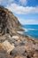 Scenic volcanic rock coast near San Andres, Tenerife