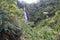 Scenic waterfall in the panoramic mountain landscapes in rural Kenya