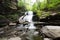 Scenic Waterfall in Ricketts Glen State Park in The Poconos in P