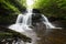 Scenic Waterfall in Ricketts Glen State Park in The Poconos in P