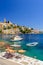 Scenic waterfront on the Greek island of Symi