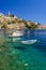 Scenic waterfront on the Greek island of Symi