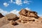 Scenic weathered orange rock in the desert