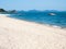 Scenic white sand beach on Seto Inland Sea in Toyo