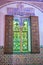 The scenic window in King Pedro Palace in Alcazar complex, Seville, Spain