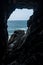 Scenic window to the open sea from the Cuevas de Ajuy, Pajara, Fuerteventura, Spain