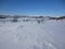 Scenic winter landscape in Rauland with fresh animal tracks in the snow