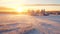 Scenic Winter Landscape In Rural Finland: A Super Total Shot Of A Large Field