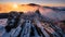 Scenic wintry sunset over Appalachian Mountains