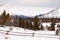 Scenic Yukon Canada winter mountains ranch fence