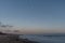 Scenic Zuma Beach vista at dusk, high tide, Malibu, California