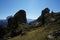 Scenice Pieralongia rocks in puez geisler nature Park