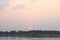 Scenics of the Mekong river during sunrise in the morning in Nong Khai province of Thailand.