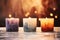 Scented candles for ambiance self care background