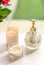 Scented candles collection as luxury spa background and bathroom home decor, organic aroma candle for aromatherapy and