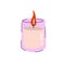 Scented candles in glass jar. Romantic Flame