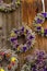 Scented dried flowers wreath at a farmers` market in Germany