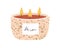 Scented soy wax candle. Modern three-wicked aromatic decoration for cosy home interior. Decorative romantic candlelight