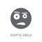 Sceptic emoji icon. Trendy Sceptic emoji logo concept on white b