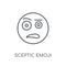 Sceptic emoji linear icon. Modern outline Sceptic emoji logo con