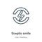 Sceptic smile outline vector icon. Thin line black sceptic smile icon, flat vector simple element illustration from editable user