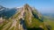 Schaefler Altenalptuerme mountain ridge swiss Alpstein alpine Appenzell Innerrhoden Switzerland, a steep ridge of the