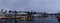Schaffhausen, SH, Switzerland / 5 January, 2019: panorama view of the river Rhine and the city of Schaffhausen in winter