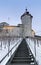 Schaffhausen, SH / Switzerland - January 5, 2019: Munot Castle and vineyards in Schaffhausen covered in snow in deep winter