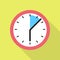 Schedule clock icon, flat style