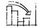 Schedule a drop in production or profitability. Simple marker drawing on paper. Reduction graph.