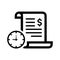 Schedule payment, invoice icon. Black vector graphics