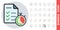 Schedule, scheduler or planner icon. To-do list or checklist and stopwatch. Simple color version