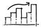 Schedule to overcome the crisis. Hand drawing. Fragment of a business scheme. Scheme of progress and recession.